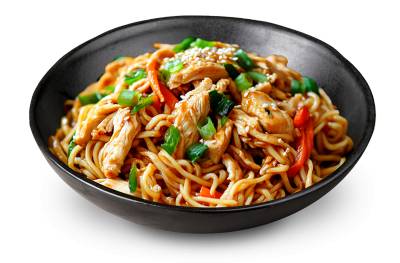 Wok-Nudeln mit Huhn